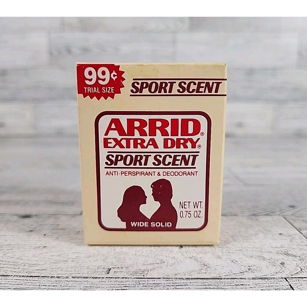 Arrid Extra Dry Anti-Perspirant Deodorant Sport Scent 1990 Wide Solid 0.75oz NOS